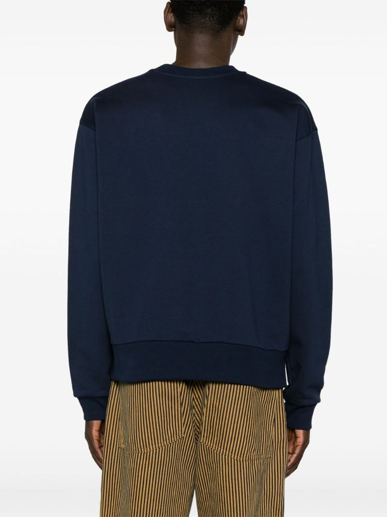 Blue Logo-print Cotton Sweatshirt