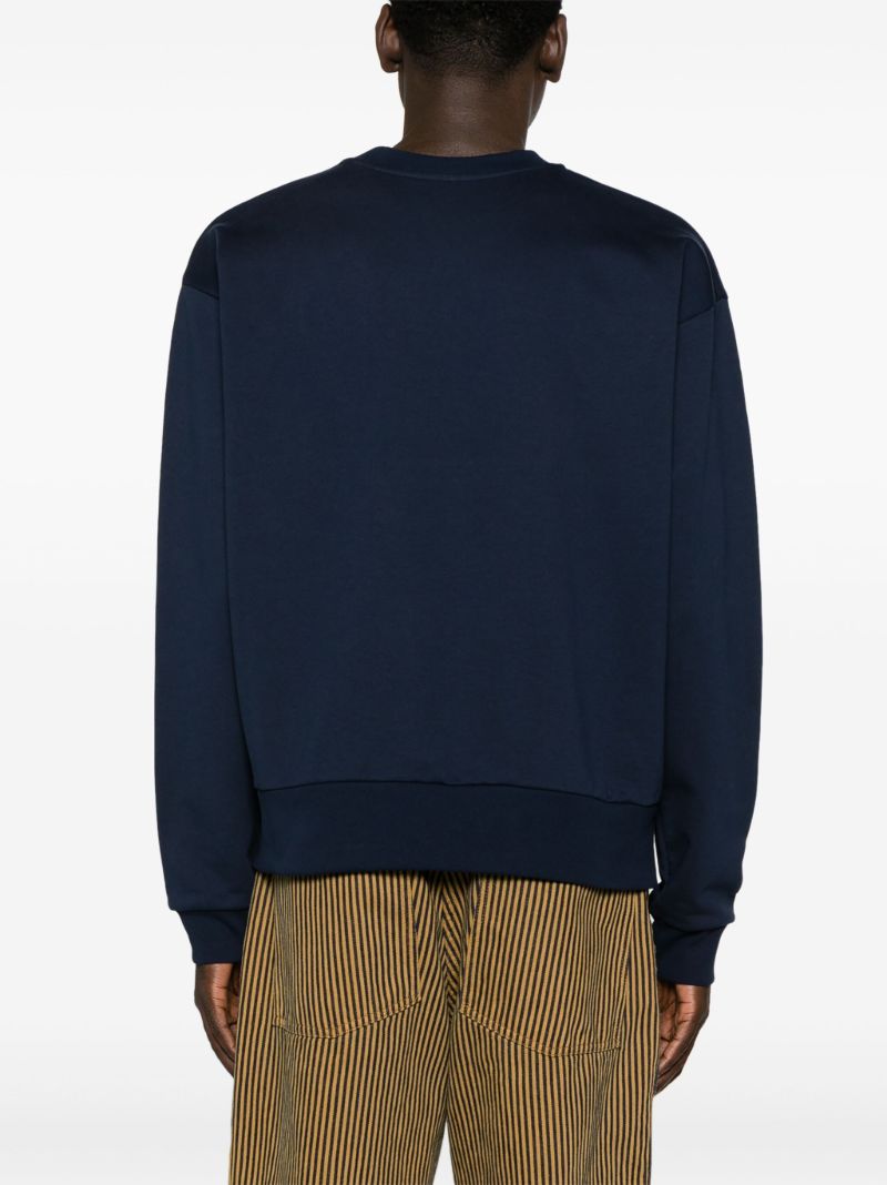 Blue Logo-print Cotton Sweatshirt