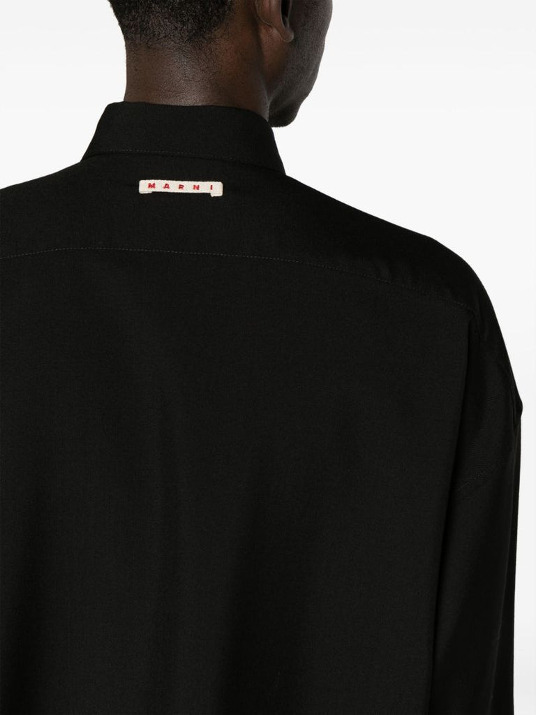 Black Button-up Wool Shirt