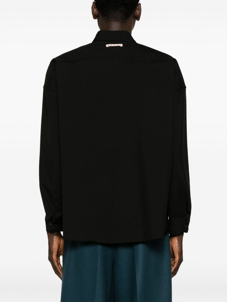 Black Button-up Wool Shirt