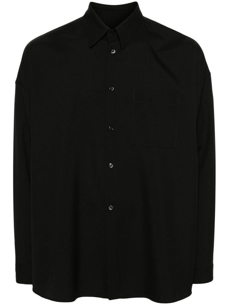 Black Button-up Wool Shirt