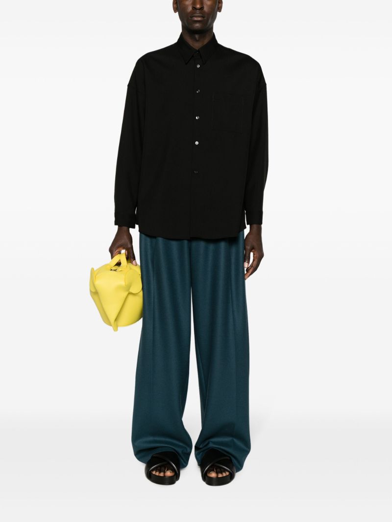Black Button-up Wool Shirt