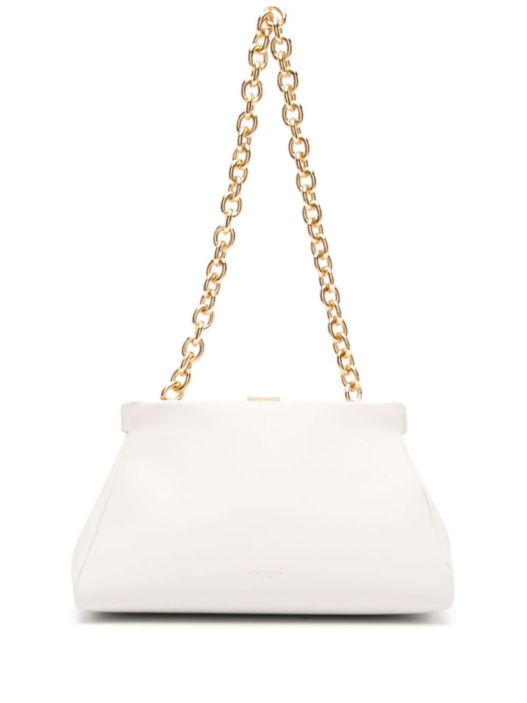 White Cannes Leather Shoulder Bag