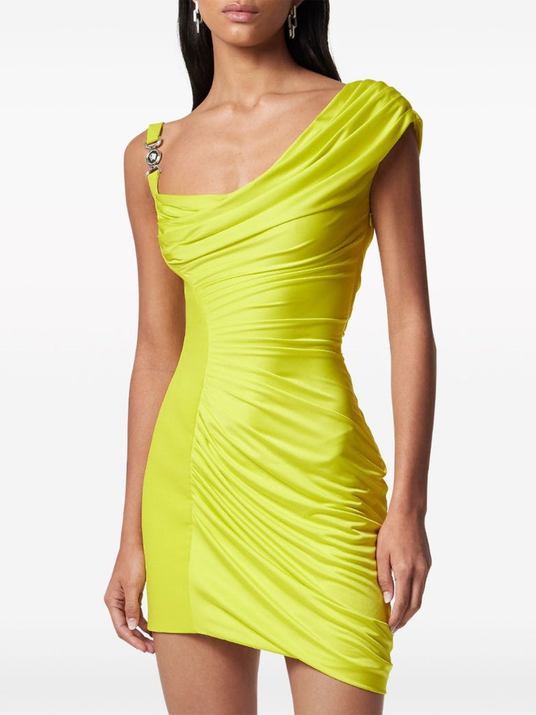 Yellow Medusa '95 Draped Mini Dress
