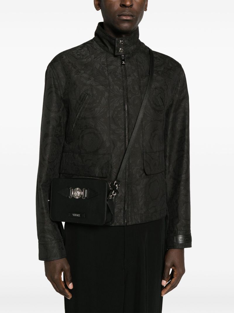 Black Medusa Biggie Small Leather Messenger Bag