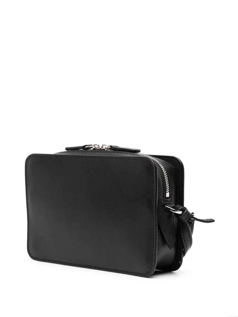 Black Medusa Biggie Small Leather Messenger Bag