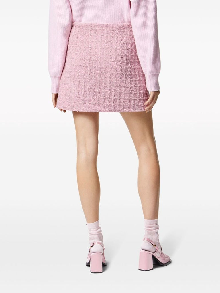 Pink BouclÃ_x0083_Â© Tweed Wrap Mini Skirt