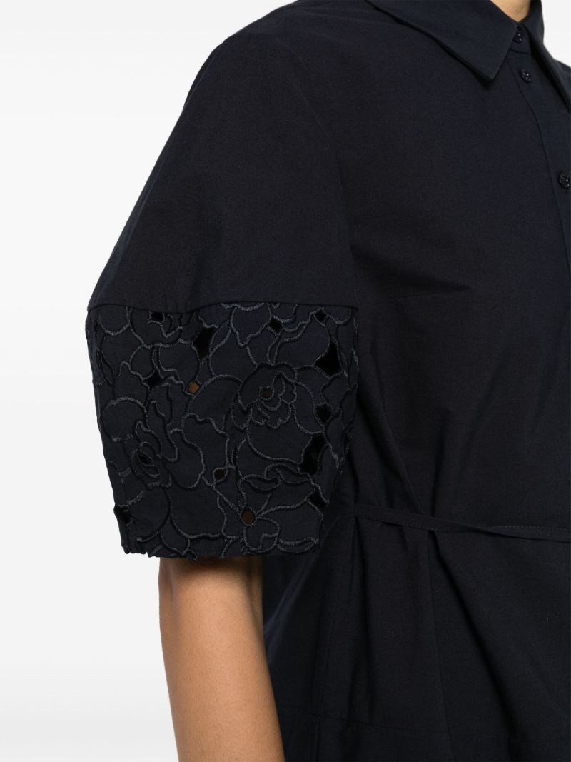 Blue Broderie Anglaise Shirt Dress