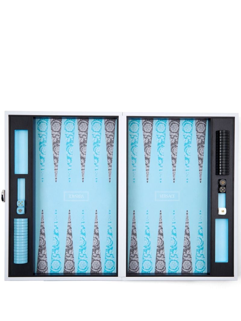 Blue Barocco Backgammon Set