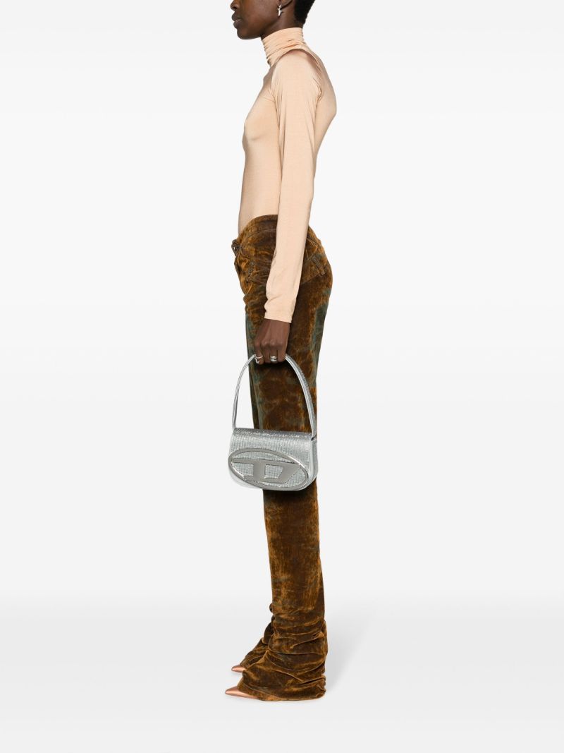Silver 1dr Leather Shoulder Bag