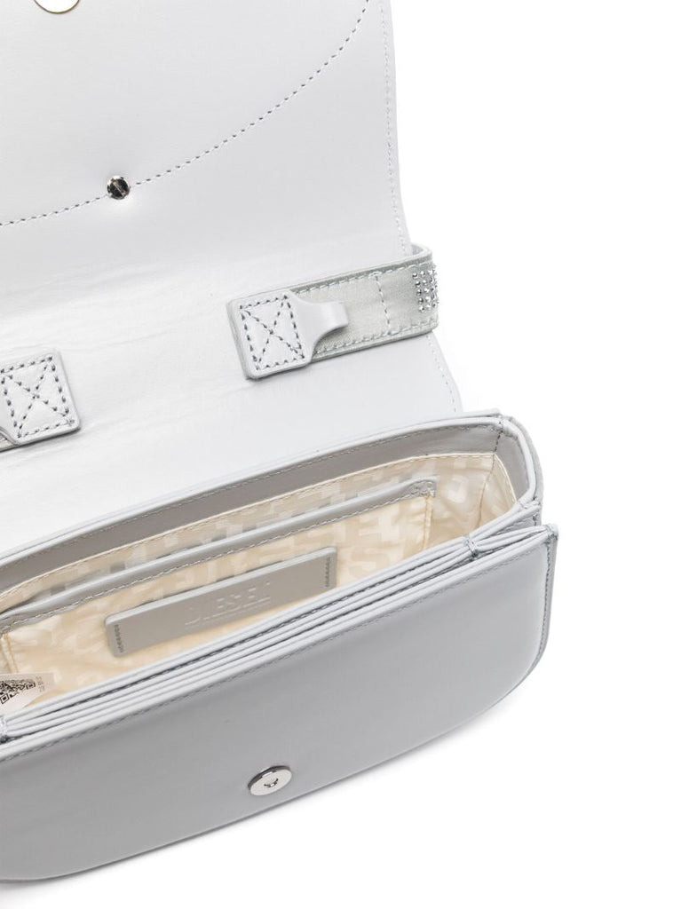 Silver 1dr Leather Shoulder Bag