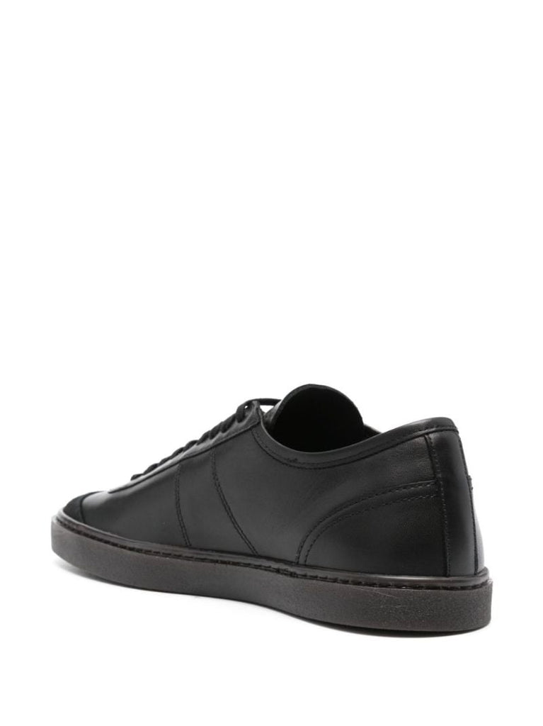 Black Linoleum Leather Sneakers