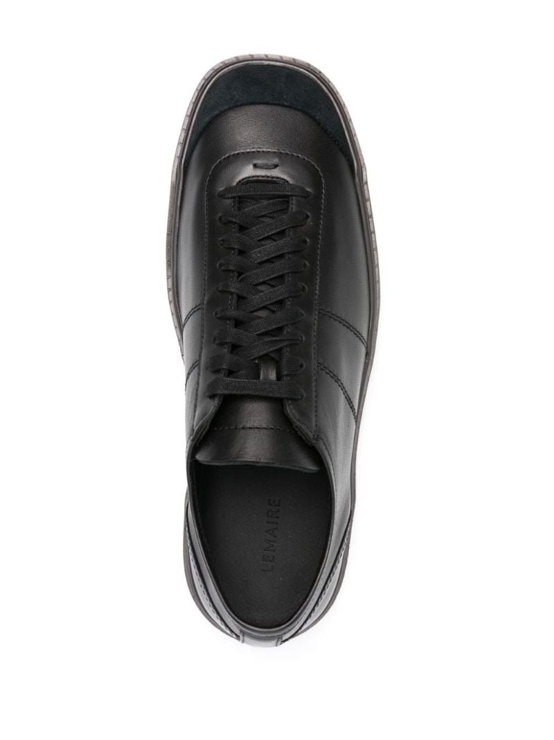 Black Linoleum Leather Sneakers