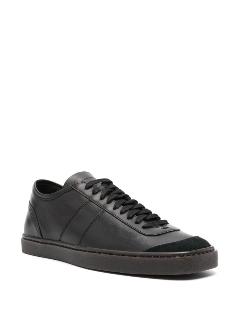 Black Linoleum Leather Sneakers