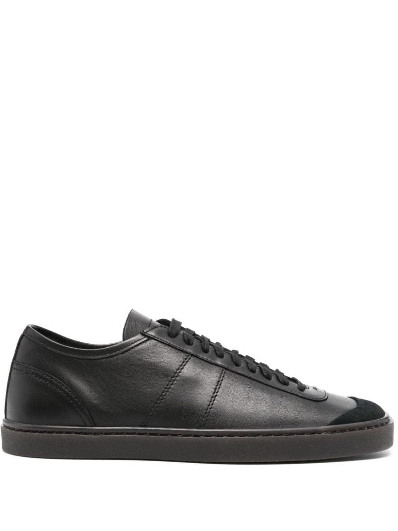 Black Linoleum Leather Sneakers