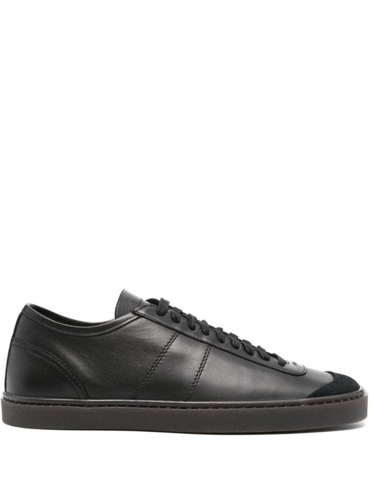 Black Linoleum Leather Sneakers