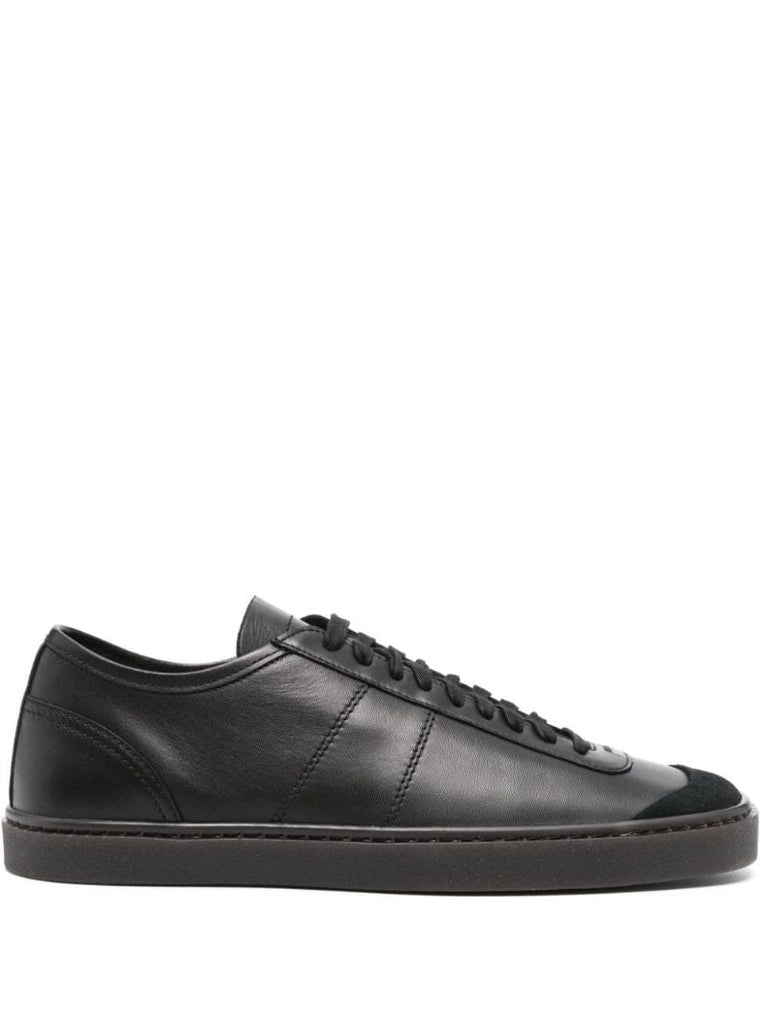 Black Linoleum Leather Sneakers