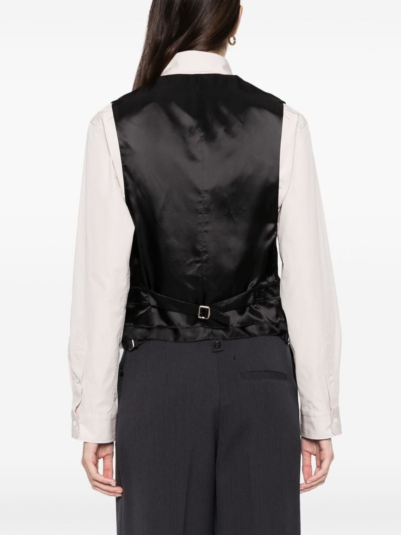 Black Logo-appliquÃ_x0083_Â© Pinstripe Vest