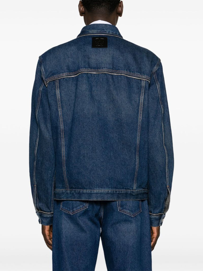 Blue Zip-embellished Denim Jacket