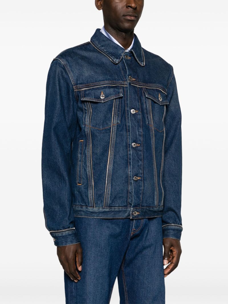 Blue Zip-embellished Denim Jacket