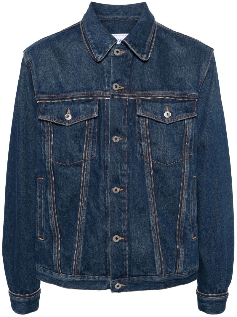 Blue Zip-embellished Denim Jacket