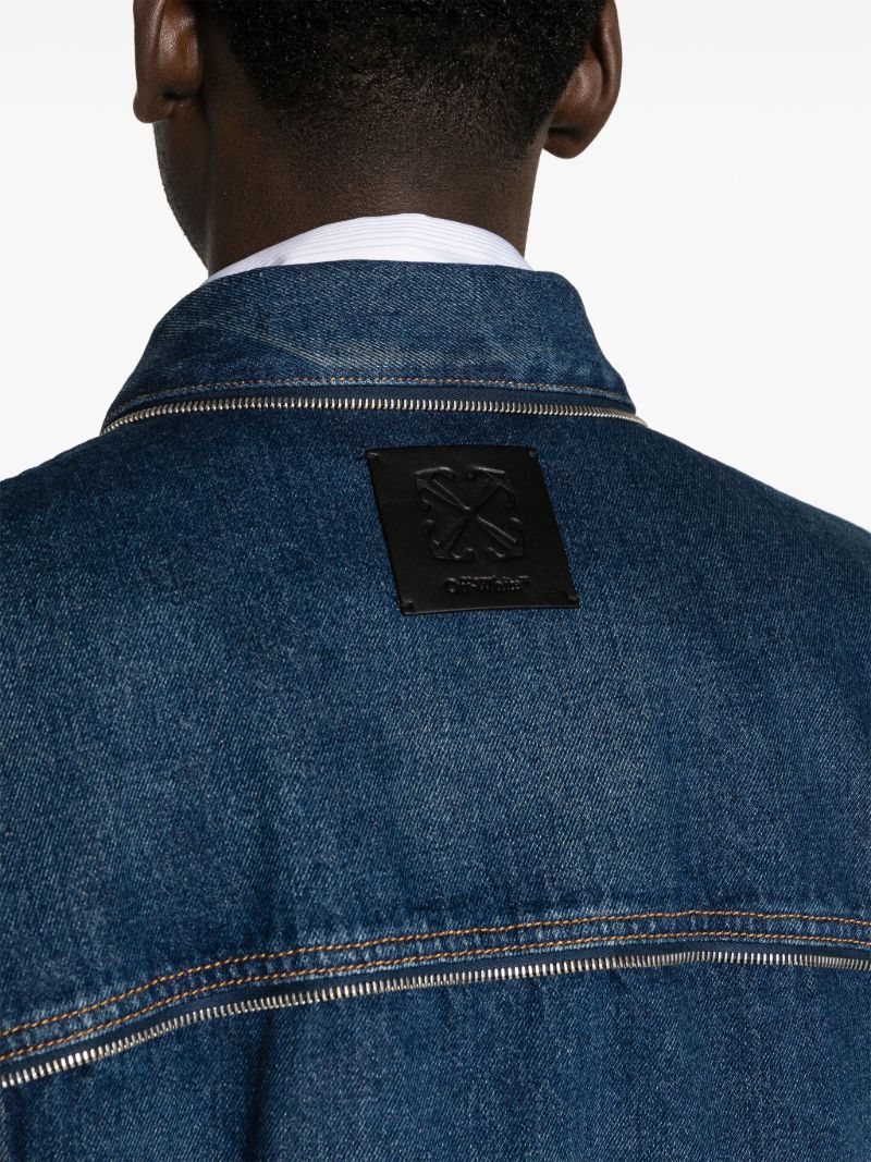 Blue Zip-embellished Denim Jacket