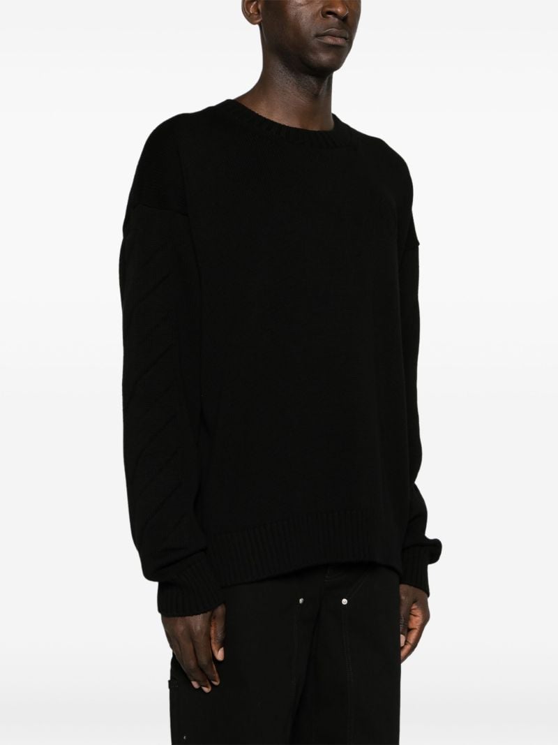 Black 3d Diag-motif Cotton Sweatshirt