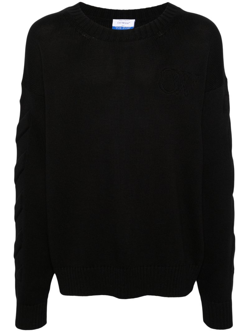 Black 3d Diag-motif Cotton Sweatshirt