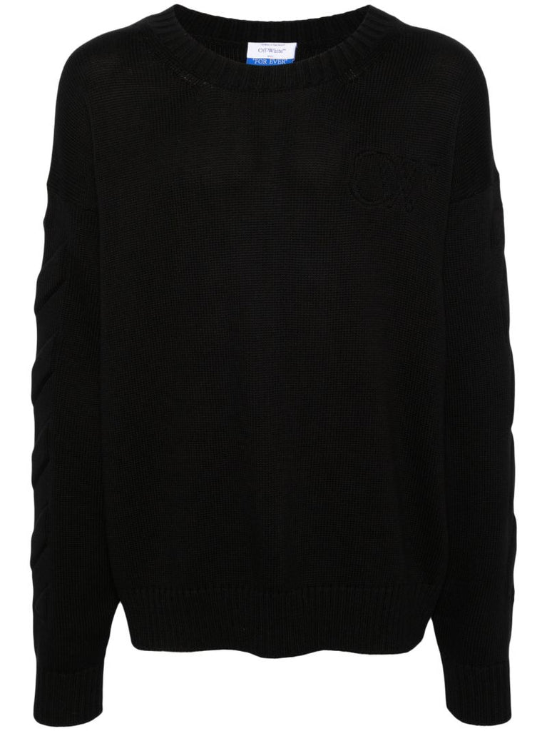 Black 3d Diag-motif Cotton Sweatshirt
