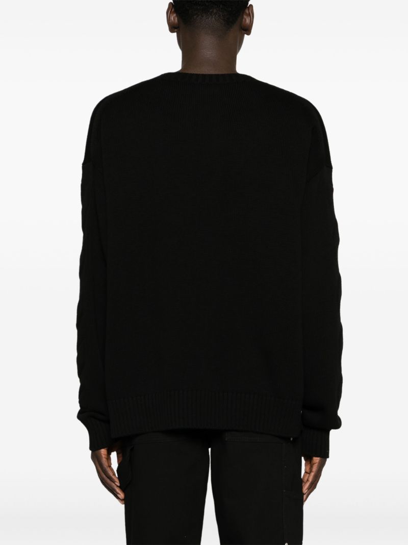 Black 3d Diag-motif Cotton Sweatshirt