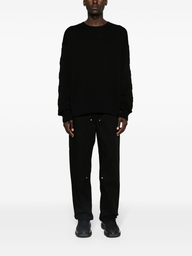 Black 3d Diag-motif Cotton Sweatshirt