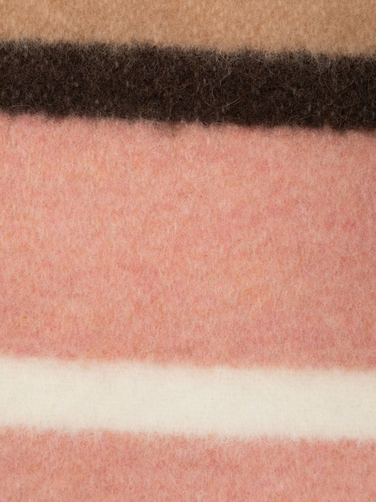 Brown Striped Fringed Scarf