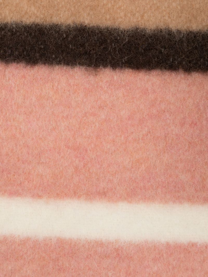 Brown Striped Fringed Scarf