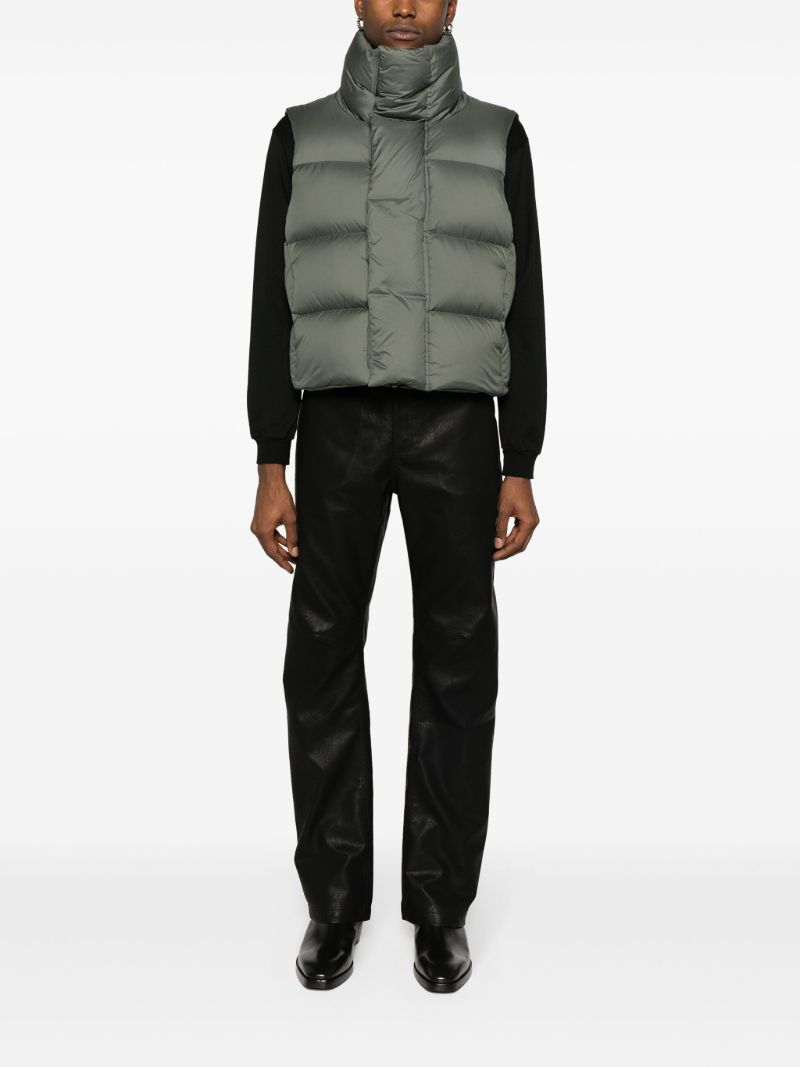 Green Quilted Down Puffer Gilet