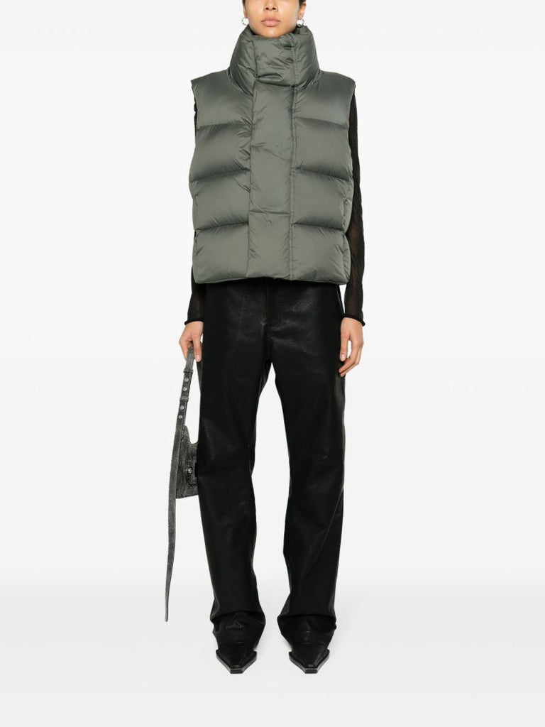 Green Quilted Down Puffer Gilet