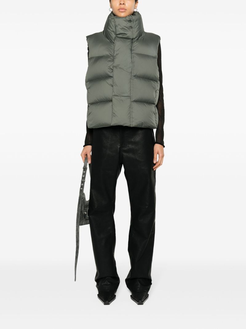 Green Quilted Down Puffer Gilet
