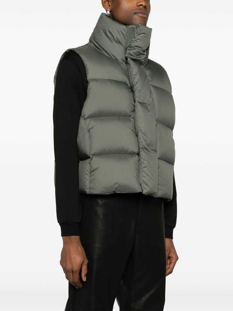 Green Quilted Down Puffer Gilet