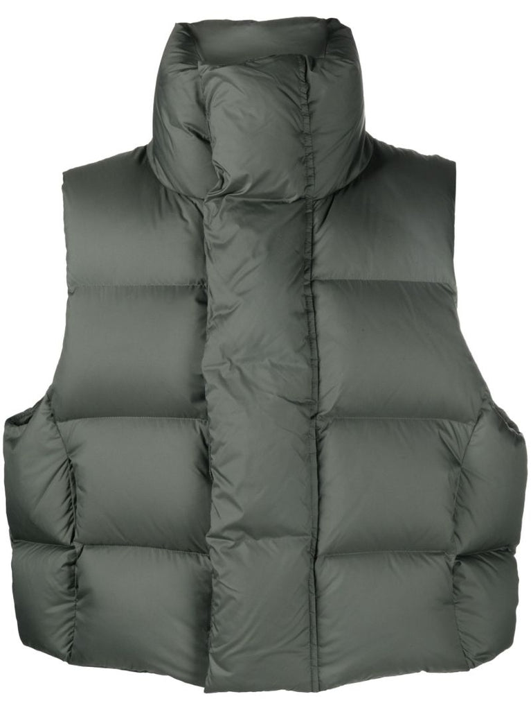 Green Quilted Down Puffer Gilet