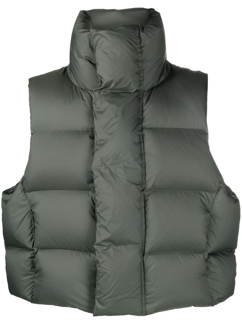 Green Quilted Down Puffer Gilet