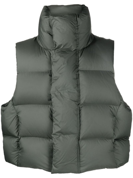 Green Quilted Down Puffer Gilet
