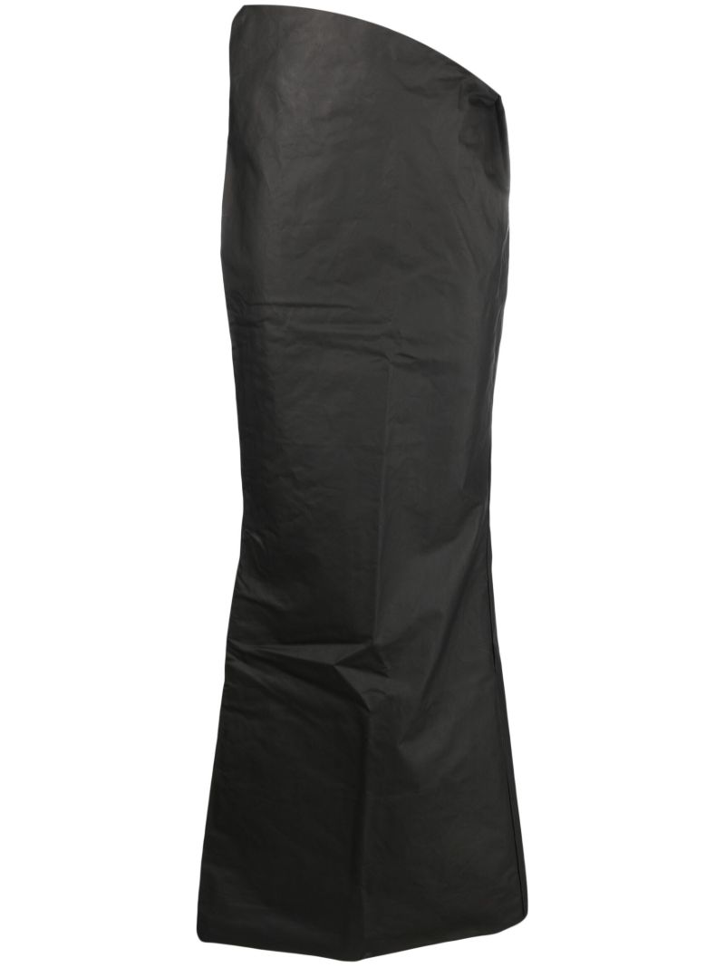 Black Asymmetric Cotton Maxi Skirt
