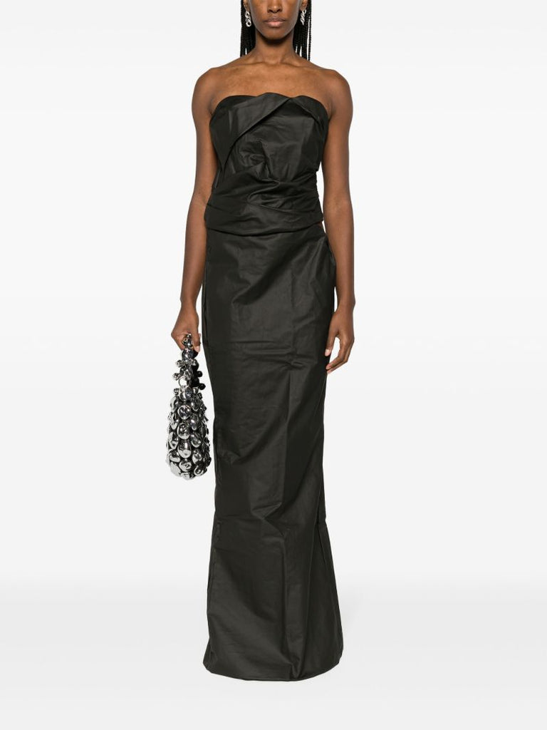Black Asymmetric Cotton Maxi Skirt