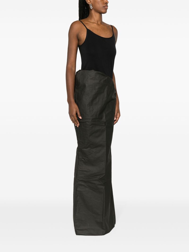 Black Asymmetric Cotton Maxi Skirt