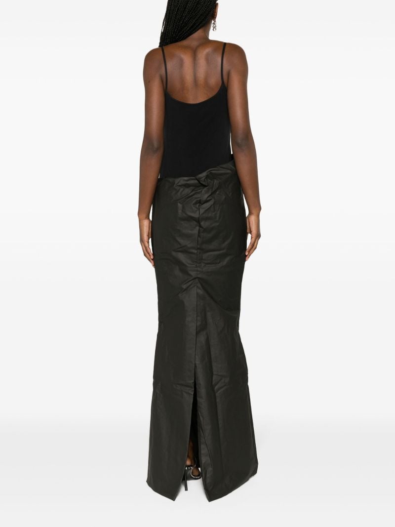 Black Asymmetric Cotton Maxi Skirt