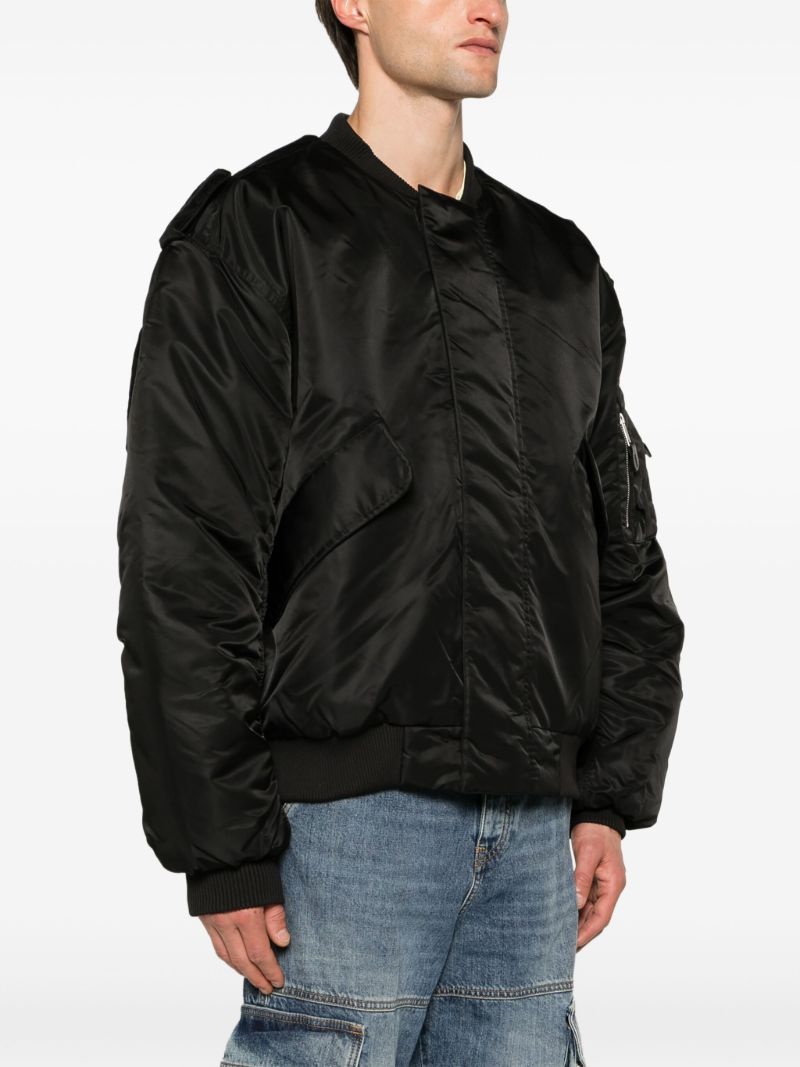 Black V-22 Padded Bomber Jacket