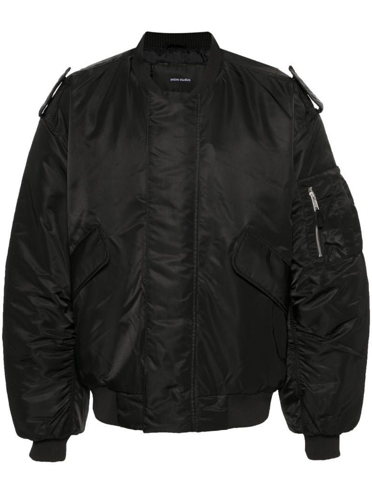 Black V-22 Padded Bomber Jacket