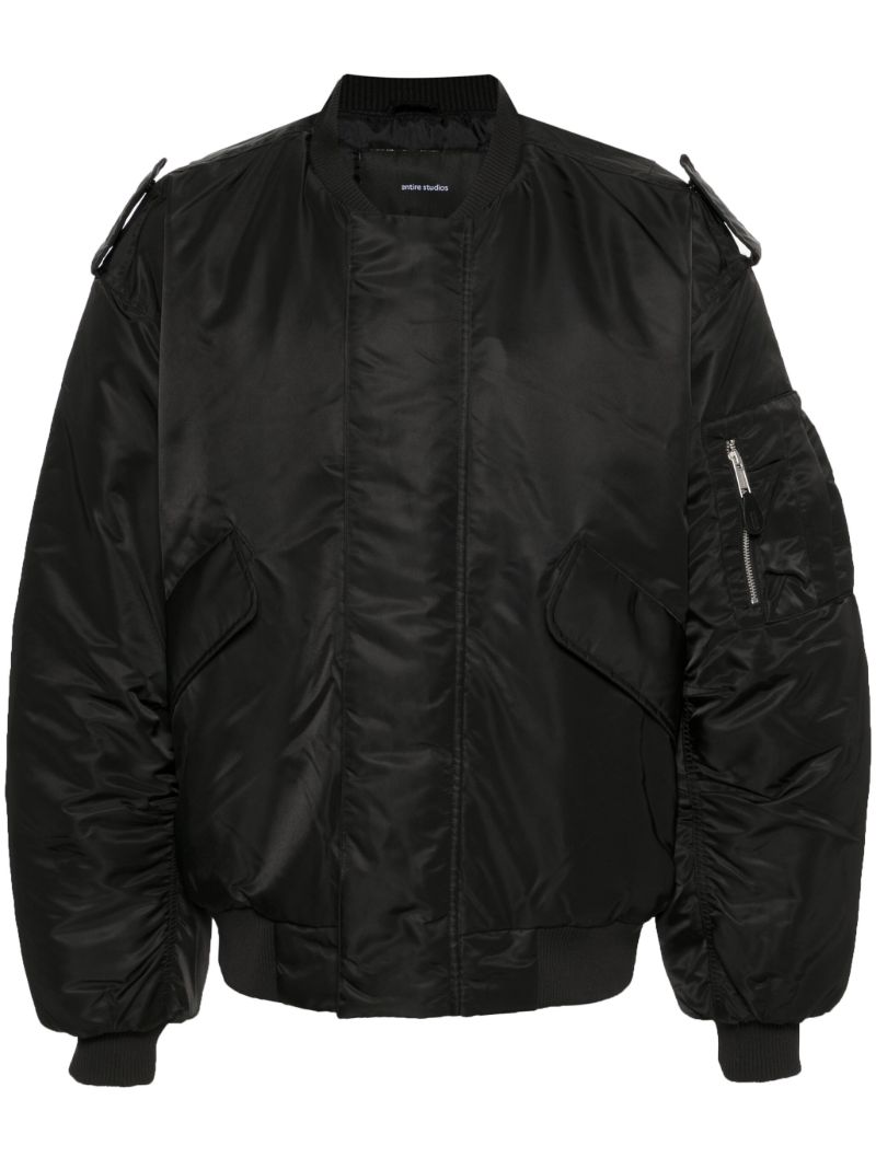 Black V-22 Padded Bomber Jacket
