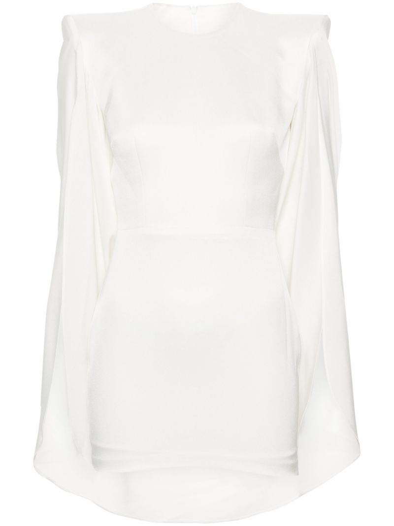 White Cape-style Crepe Mini Dress