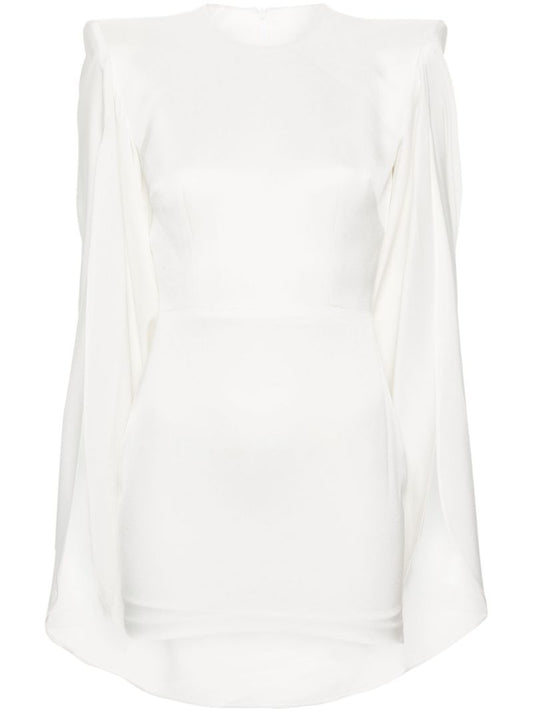 White Cape-style Crepe Mini Dress