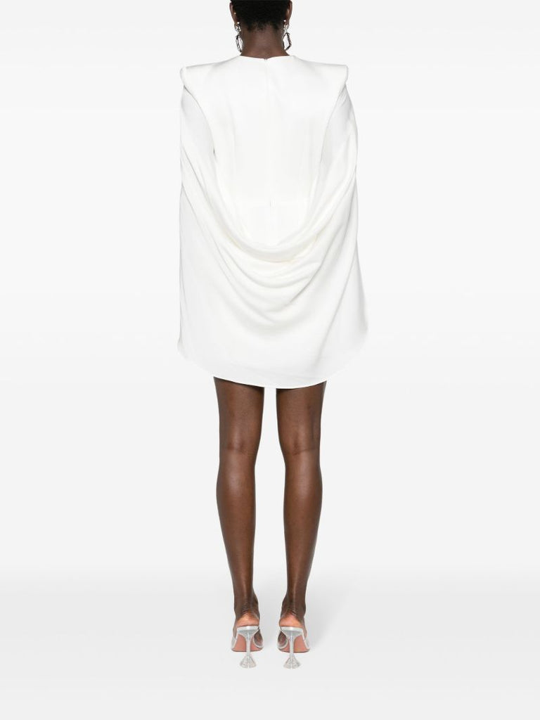 White Cape-style Crepe Mini Dress